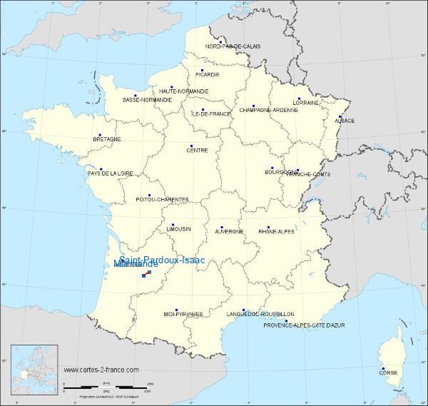 Distance Marmande Saint-Pardoux-Isaac sur la carte de France