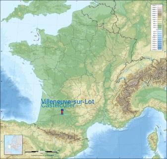 Distance entre de Villeneuve-sur-Lot et Castelculier sur la carte de France