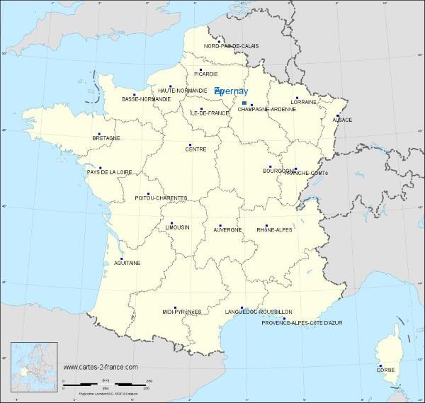 Distance Épernay Mareuil-sur-Ay sur la carte de France