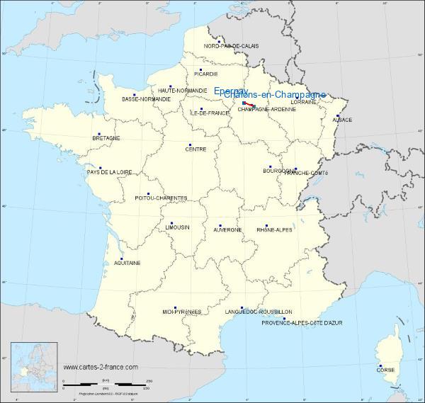 Distance Épernay Châlons-en-Champagne sur la carte de France