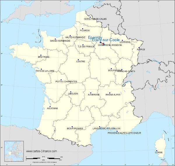 Distance Épernay Châlons - Ecury-sur-Coole sur la carte de France