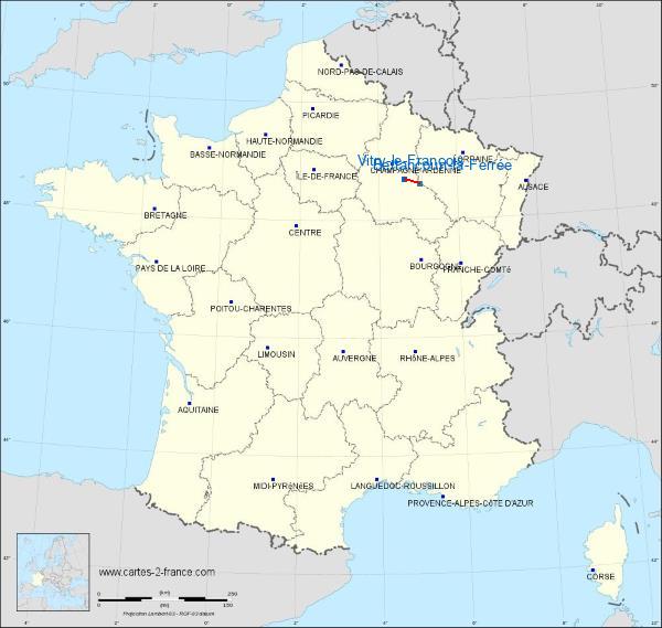 Distance Vitry-le-François Bettancourt-la-Ferrée sur la carte de France