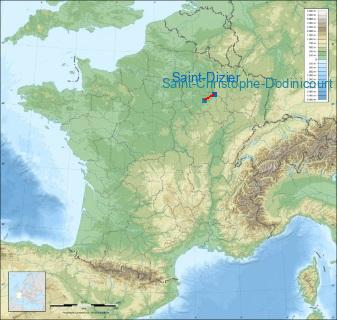 Distance entre de Saint-Dizier et Brienne-le-Château sur la carte de France