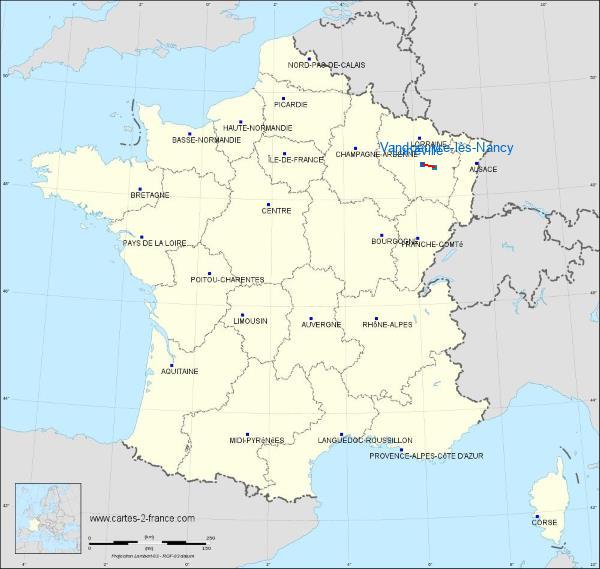 Distance Vandœuvre-lès-Nancy Lunéville sur la carte de France