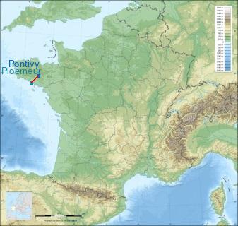 Distance entre de Pontivy et Lorient - Lann-Bihoué sur la carte de France