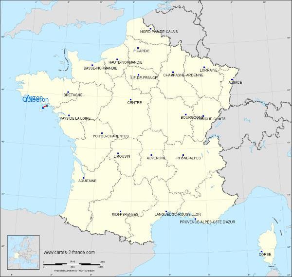 Distance Quiberon Arzon sur la carte de France