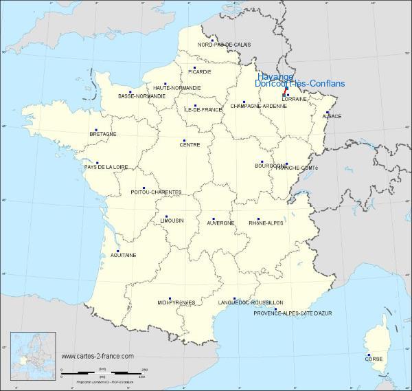 Distance Hayange Doncourt-lès-Conflans sur la carte de France