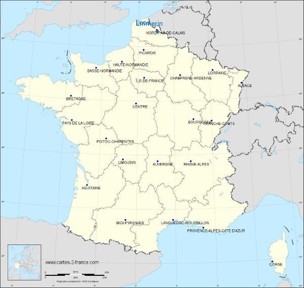 Distance Loos Emmerin sur la carte de France