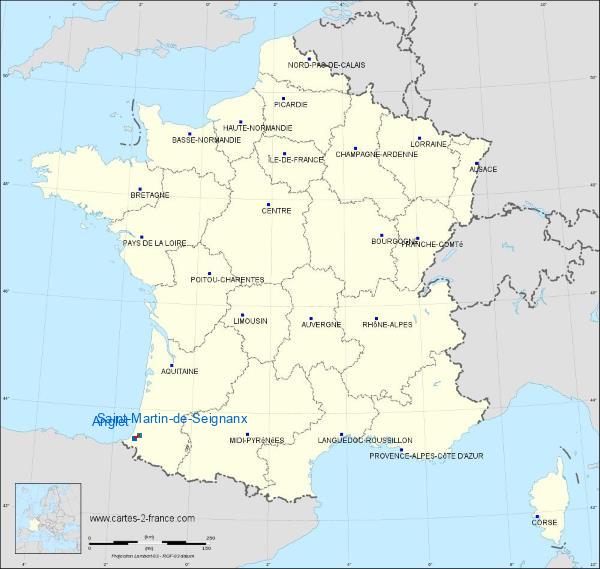 Distance Anglet Saint-Martin-de-Seignanx sur la carte de France