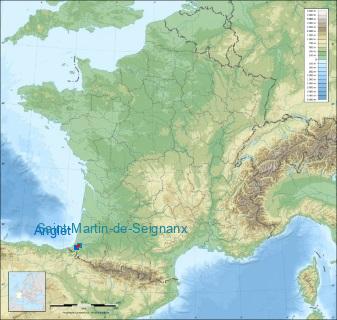 Distance entre de Anglet et Saint-Martin-de-Seignanx sur la carte de France