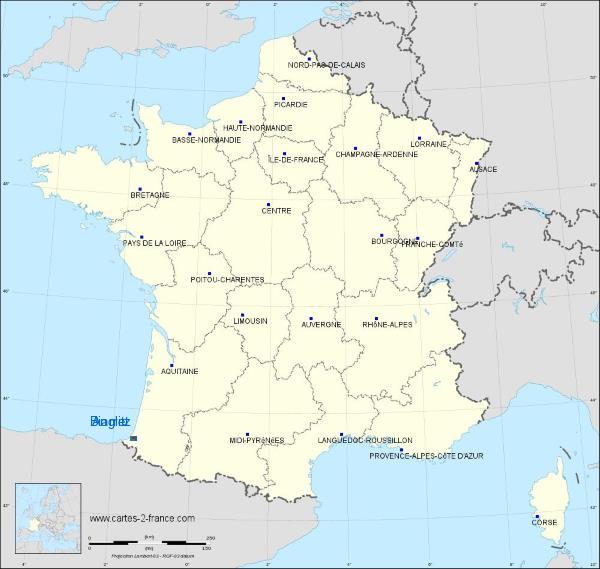 Distance Anglet Biarritz sur la carte de France