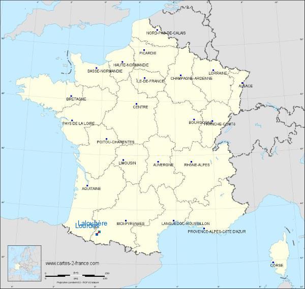 Distance Lourdes Laloubère sur la carte de France