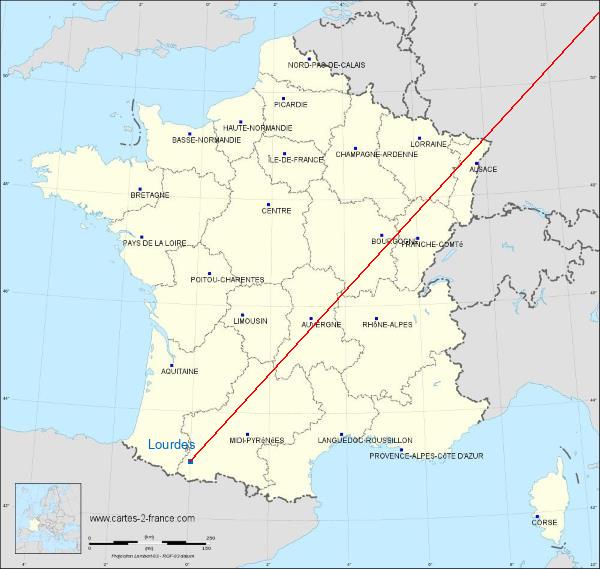 Distance Lourdes Luz-Saint-Sauveur sur la carte de France