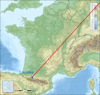 Distance entre de Lourdes et Luz-Saint-Sauveur sur la carte de France