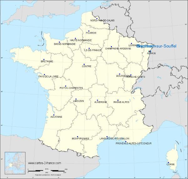 Distance Bischheim Griesheim-sur-Souffel sur la carte de France