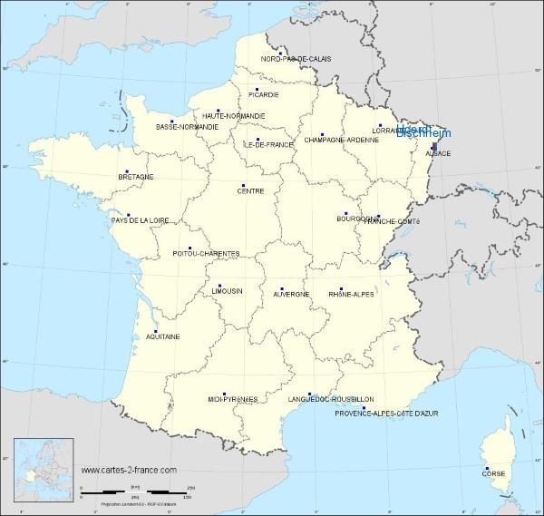 Distance Bischheim Hœrdt sur la carte de France