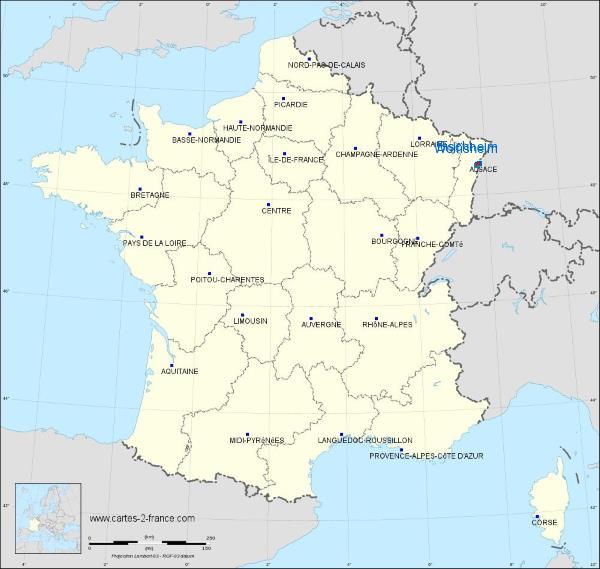 Distance Bischheim Wolfisheim sur la carte de France