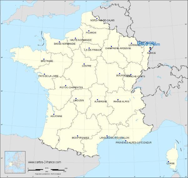 Distance Haguenau Weyersheim sur la carte de France