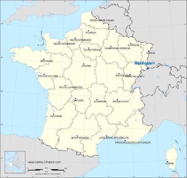 Distance Saint-Louis Hésingue sur la carte de France