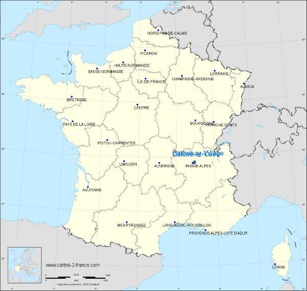 Distance Caluire-et-Cuire Sathonay-Village sur la carte de France