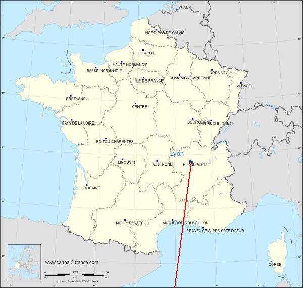 Distance Lyon Ambérieu sur la carte de France