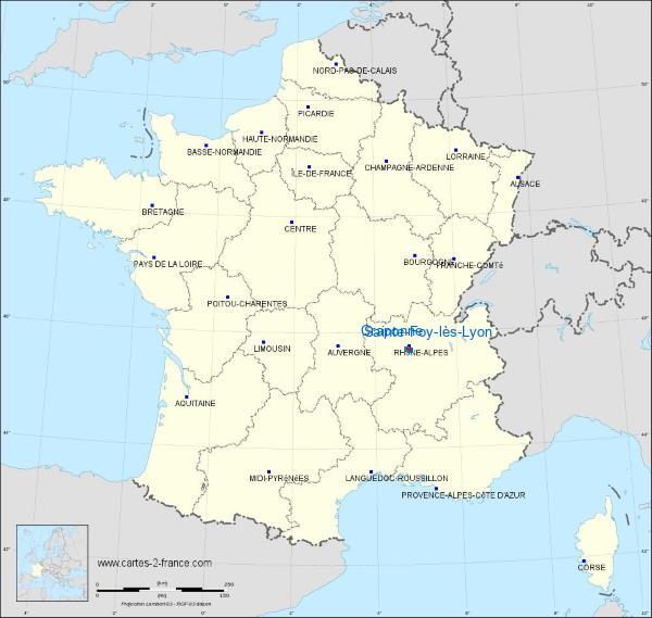 Distance Sainte-Foy-lès-Lyon Craponne sur la carte de France