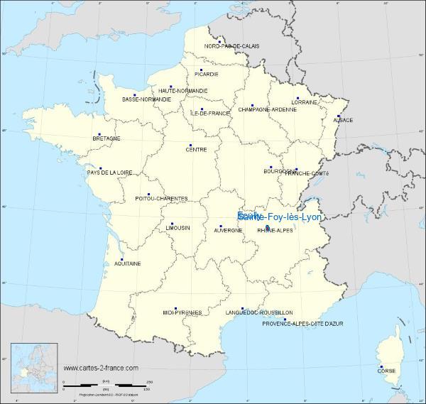 Distance Sainte-Foy-lès-Lyon Écully sur la carte de France
