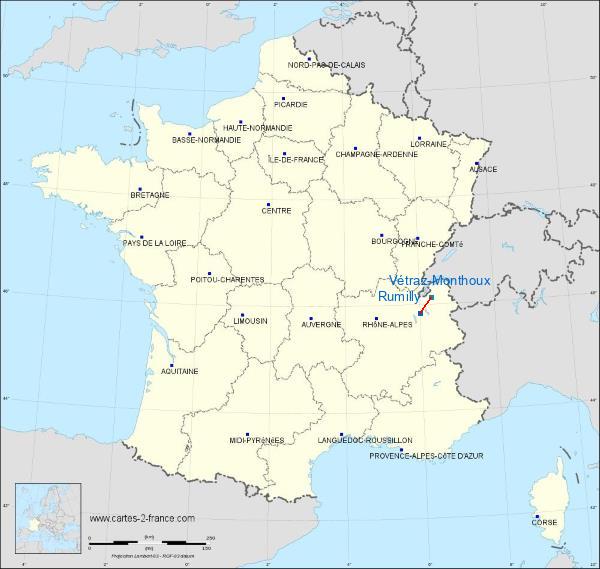 Distance Rumilly Annemasse sur la carte de France