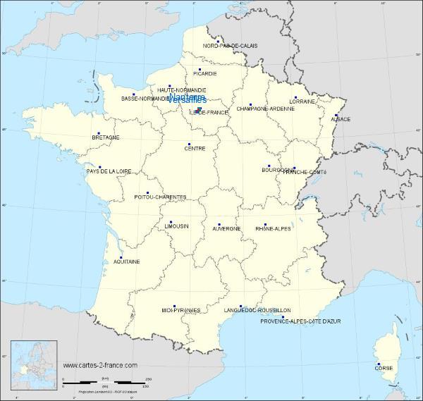 Distance Versailles Nanterre sur la carte de France