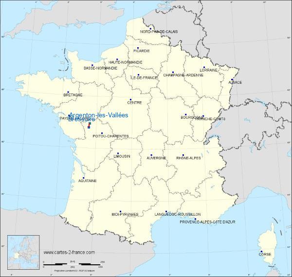 Distance Bressuire Argenton-les-Vallées sur la carte de France