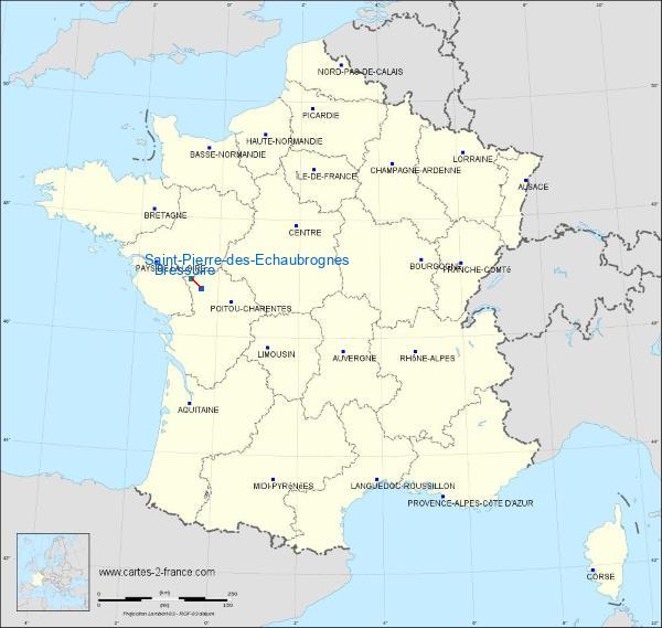 Distance Bressuire Saint-Pierre-des-Échaubrognes sur la carte de France
