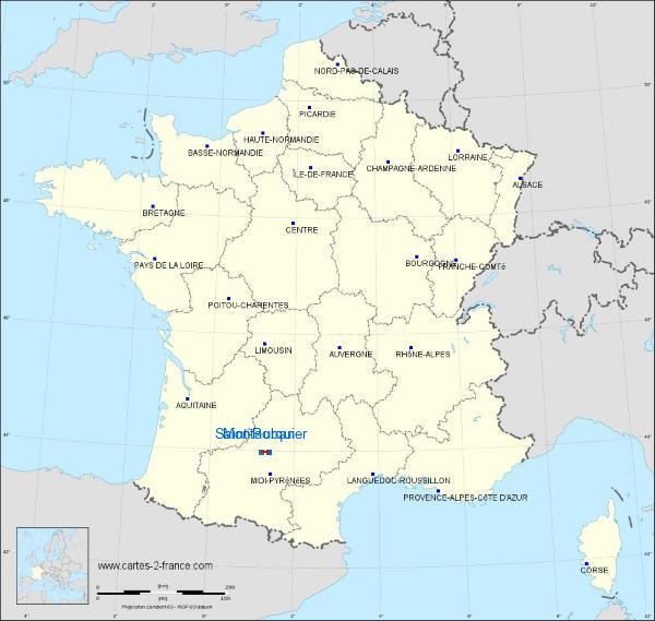 Distance Montauban Saint-Porquier sur la carte de France