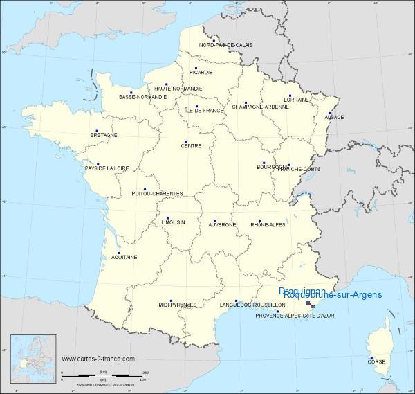 Distance Draguignan Roquebrune-sur-Argens sur la carte de France