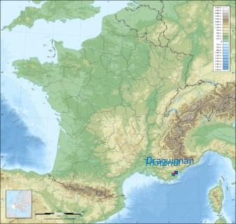 Distance entre de Draguignan et Le Thoronet sur la carte de France
