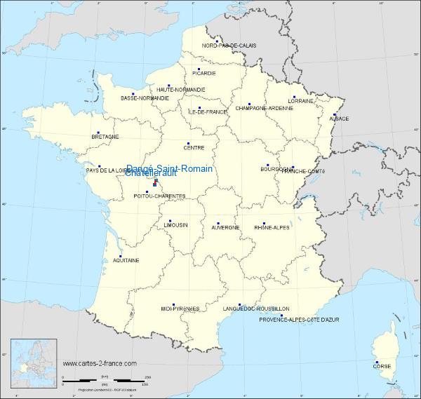 Distance Châtellerault Dangé-Saint-Romain sur la carte de France
