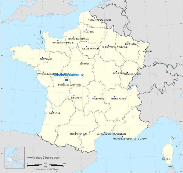 Distance Châtellerault Scorbé-Clairvaux sur la carte de France