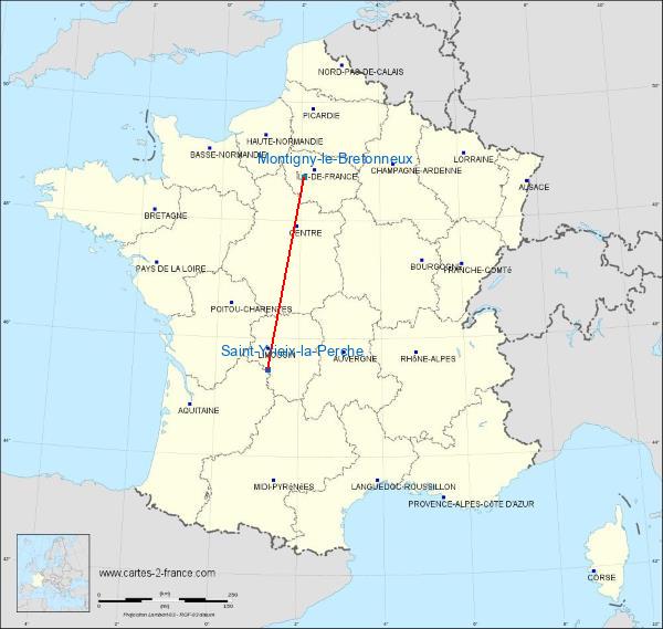 Distance Saint-Yrieix-la-Perche Saint-Quentin-en-Yvelines sur la carte de France