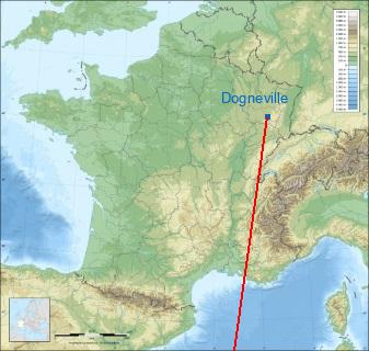 Distance entre de Epinal-Dogneville et Maison Lorraine sur la carte de France