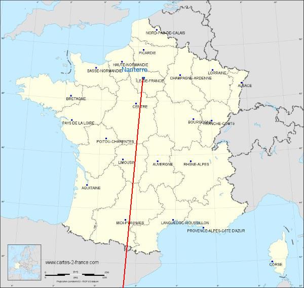 Distance Nanterre Cannes sur la carte de France