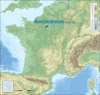 Distance entre de Rueil-Malmaison et Saint-Quentin-en-Yvelines sur la carte de France