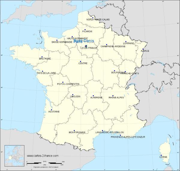 Distance Saint-Denis Paris sur la carte de France